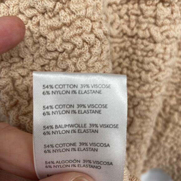 Free People Cardigan Large Top Rosehip Cropped Long Sleeve Rosewater Textured - Picture 8 of 9